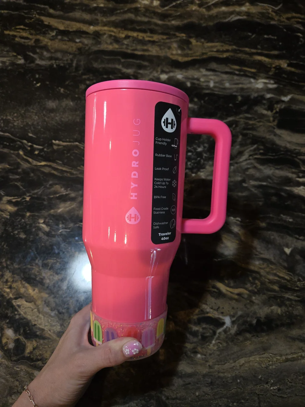 HydroJug Hot Pink Travel Tumbler 40oz